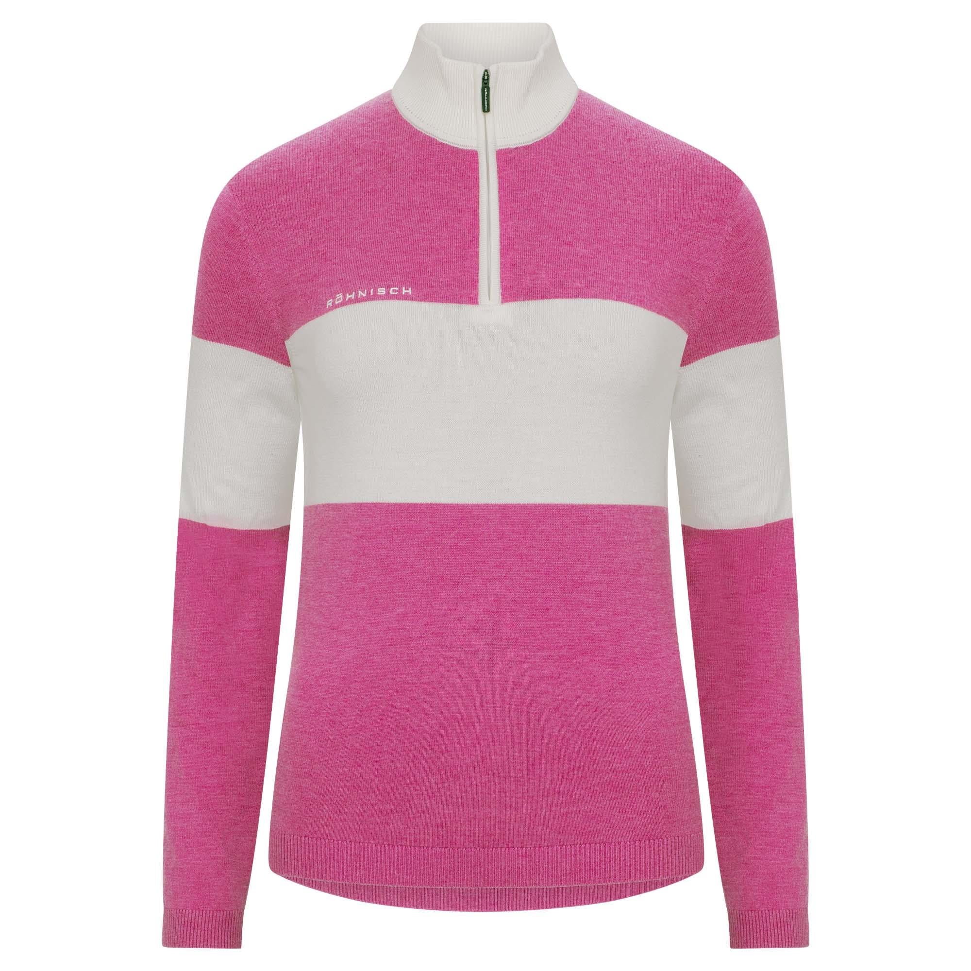 Rohnisch Kora Ladies Knitted Half Zip Sweater Rose